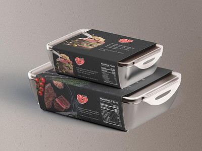 Delicious Meat Branding branding container delivery food logo logotype meat red smoked meat