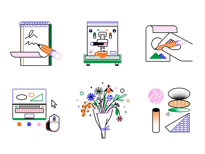 My Creative Process colour creative design geometric icon illustration minimal process shapes vector