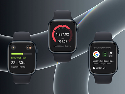 Smart Watch Widgets apple watch dashboard design fitness minimal mockups tools ui watch widgets