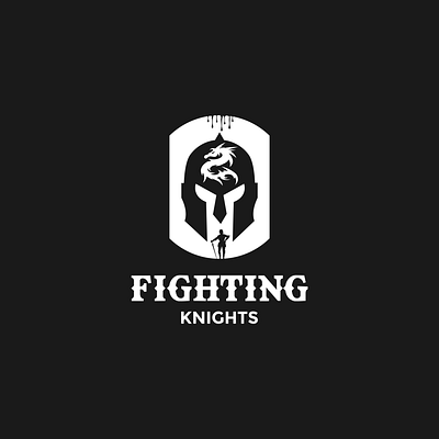 Fighting knights | Logo brand identity courage got helmet knight logo shield sword