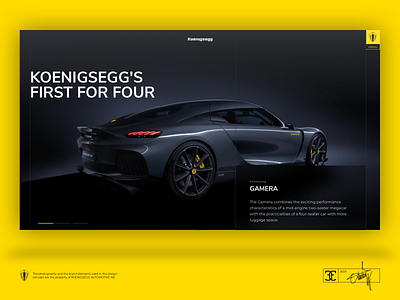Koenigsegg's Digital Aura Reimagined animation black car concept dark design hypercar koenigsegg landing megacar menu supercar ui web