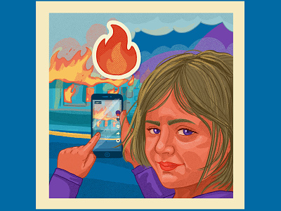 #LIT brush brushes digitalpainting disaster girl emoji fire girl halftone illustration lit meme memes memeweek muti phone portrait portraitillustration truegrit