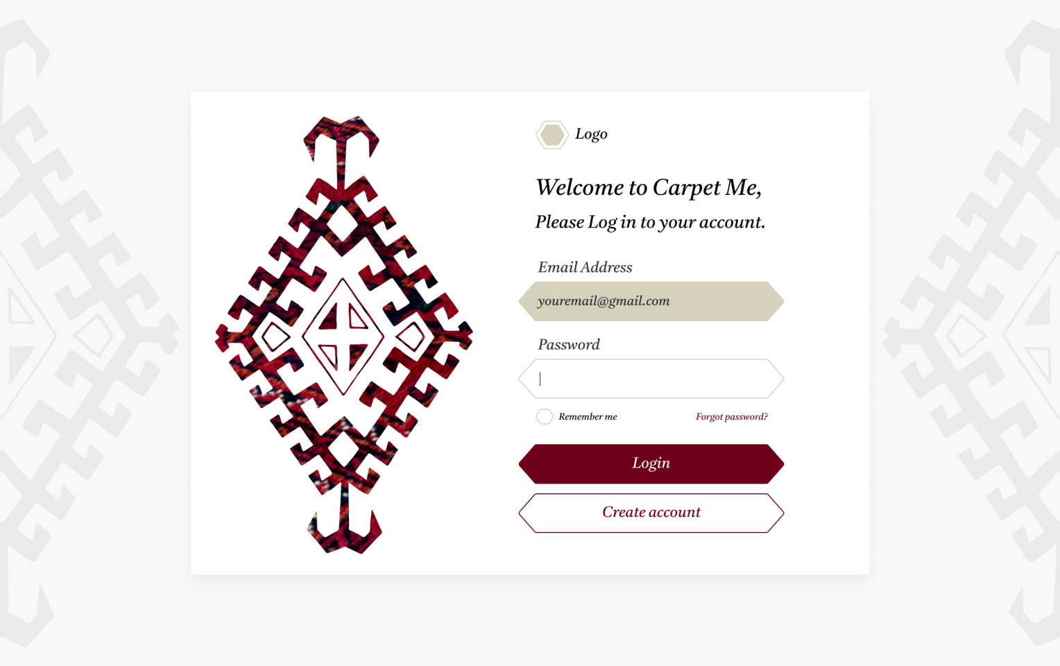 Login Page / Carpet carpet clasical fabistudio.com fatemeh.a fatemehalibakhshi formdesign login logindesign loginform loginpage loginpanel panel platform rug signin signup webdesign website