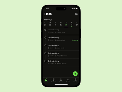 Fitness Trainer App | Tasks android animation app app animation app design app motion fitnes fitness illustration ios manager minimal mobile mobile motion motion motion graphics sport task ui ux