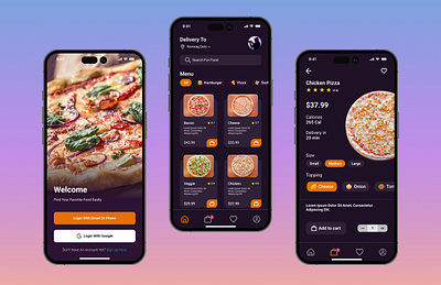 Food Delivery App app branding food delivery ios mobile ui user flow ux