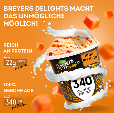 Breyers Poster advert advertise branding breyers commercial design ecommerce german graphic design ice cream illustration