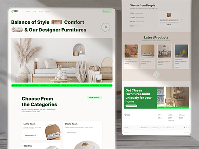 E-Commerce Store Web Design ecommerce elementor furniture minimal onlineshop onlinestore shop ui ui design uiux visionpro website