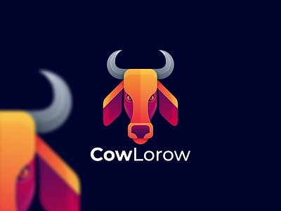 Cow logo design colorful animal art branding bull colorful cow design drawing graphic design icon illustration logo mascot vector