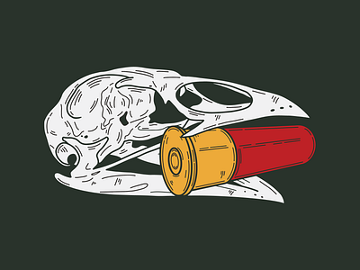 Turkey Skull adventure draw drawing flat hunting illustration outdoors procreate shirt shotgun skull vector