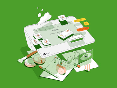 Fiserv - CloverConnect exploration clover credit card epos finance fintech fiserv float icon illustration isometric layering lines minimal modern payments system ui ux