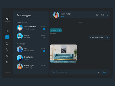 Telegram Desktop Redesign 3d app design app ui branding design graphic design illustration landing design platform design prosuct design ui ux vector web web design