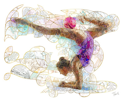 Paris 2024: Gymnast illustration olympiad olympic games paris 2024 photomosaic sports sports graphics visual design