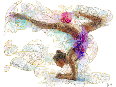 Paris 2024: Gymnast illustration olympiad olympic games paris 2024 photomosaic sports sports graphics visual design