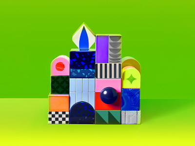🍏🎾🔳🌲🔵 building blocks ceramic colorful colorful blocks colorful shapes geometric geometry illustration midjourney minimal mosaic tiles