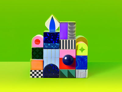 🍏🎾🔳🌲🔵 building blocks ceramic colorful colorful blocks colorful shapes geometric geometry illustration midjourney minimal mosaic tiles
