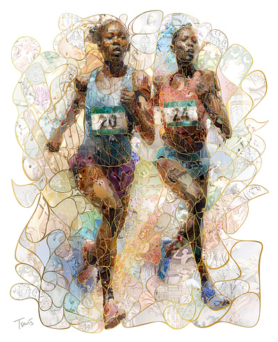 Paris 2024: Running 2024 collage illustration olympic games paris 2024 photocollage photomosaic running visualdesign