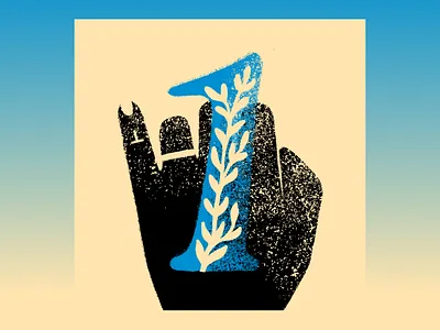 Number 1 36daysoftype design illustration procreate procreate app