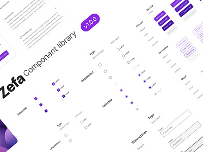Component library - Zefa component library components design design system ui uiux