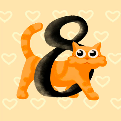 Number 8 36daysoftype animal animation cat character design illustration pet portrait procreate procreate app