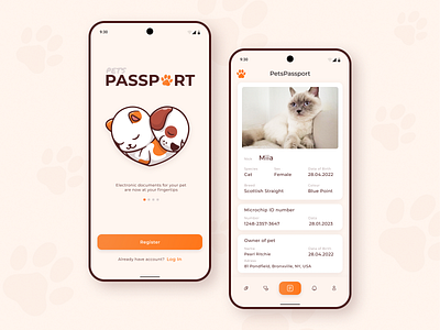 PetsPassport - mobile app app cleardesign design designer mobile ui ux