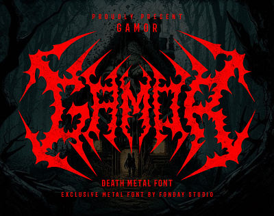 GAMOR - Black Metal Font album cover black metal death metal design font set fonts graphic design horror illustration lettering logo metal font