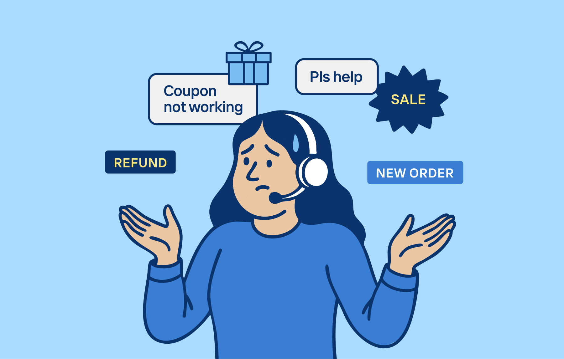 CX Holiday Influx ai artificial intelligence bold bright flat illustration language llm vector