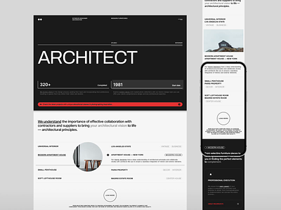 ARCHITECT - Website Concept blog cms concept design designer landing page minimalist modern portfolio technology ui ux web web design webdesign website