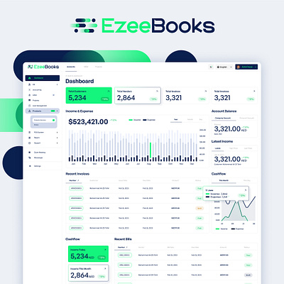 EzeeBooks - User management system dashboard design ui user management system ux uxui