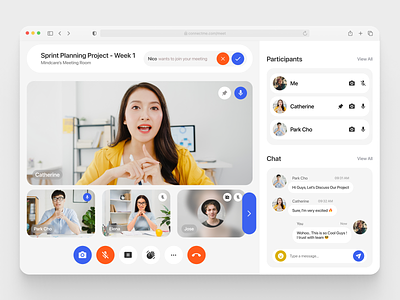 Connectme - Video Conference chat conference converencing event live meet meeting online meet product product design ui ui design uiux ux video video conference videocall web web design zoom