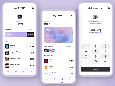Keeping track of your Finances app cards dailyui design finance ios minimal mobiledesign netbanking onlinebanking ui wallet