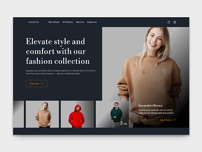 Harmony - Fashion Landing Page app branding design typography ui