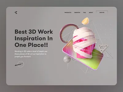 3d Source landing page concept app branding design gradient graphic illustration logo minimal ui web