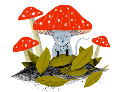 What is That? - 3 animals art childrens book cute drawing editorial illustration kidlit mouse mushroom picture book plants texture