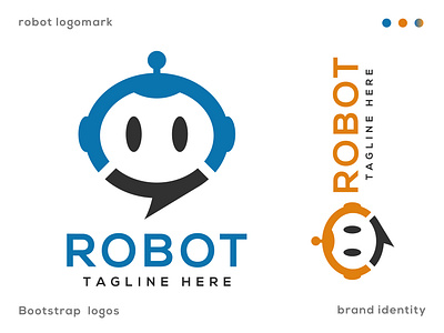 Concept : Robot - Logo Design (Unused ) app logo bootstrap logos brand identity robot software logo