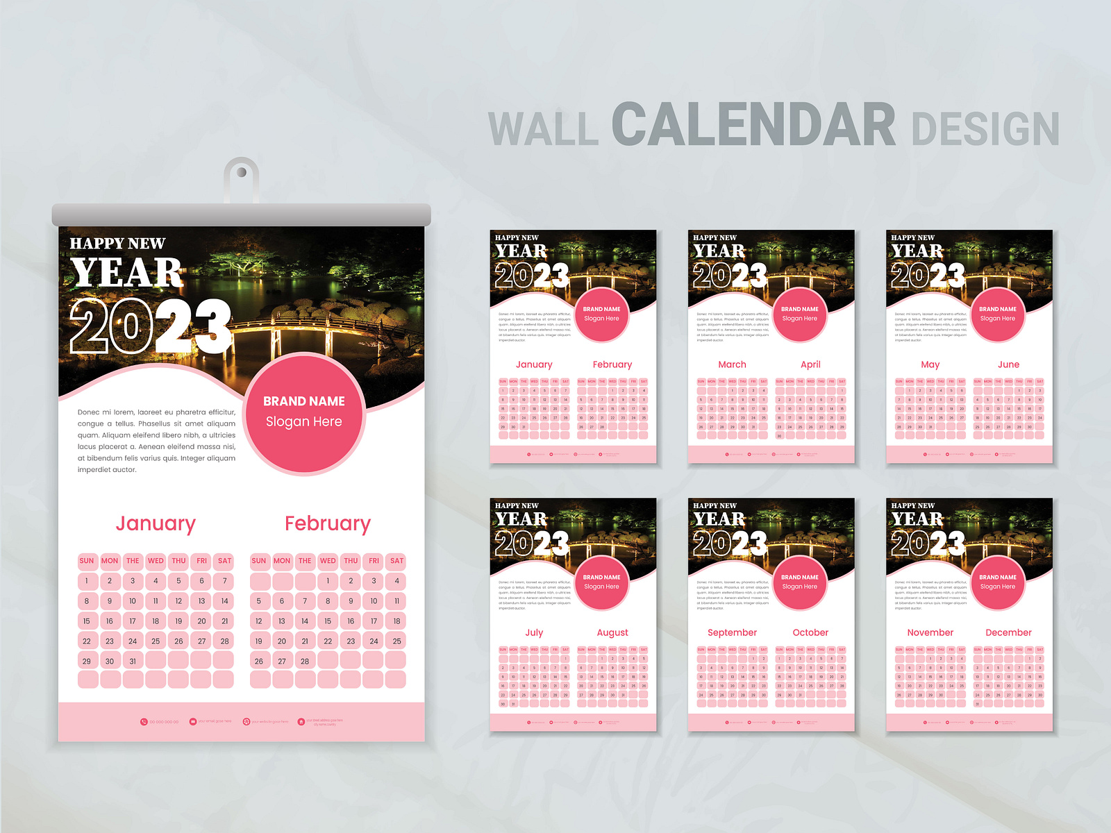Wall Calendar Design by Abdul Ahad on Dribbble