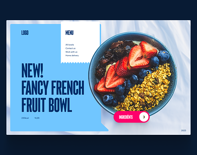 UI Design for Breakfast Company ai blue bowl breakfast desktop figma food interface photoshop red ui web webdesign