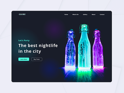Night Clubs Landing Page app application clubs clubz concept dark events figma hero page landing page main night clubs nightlife page social ui ux design