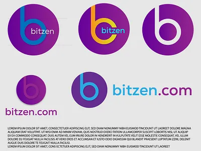 Bitzen.com logo design illustrator. abstract advertising agency art artist artwork blue color full company logo creative design graphic design illustration illustrator logo