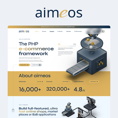 Aimeos - The PHP e-commerce framework design e commerce framework landing page