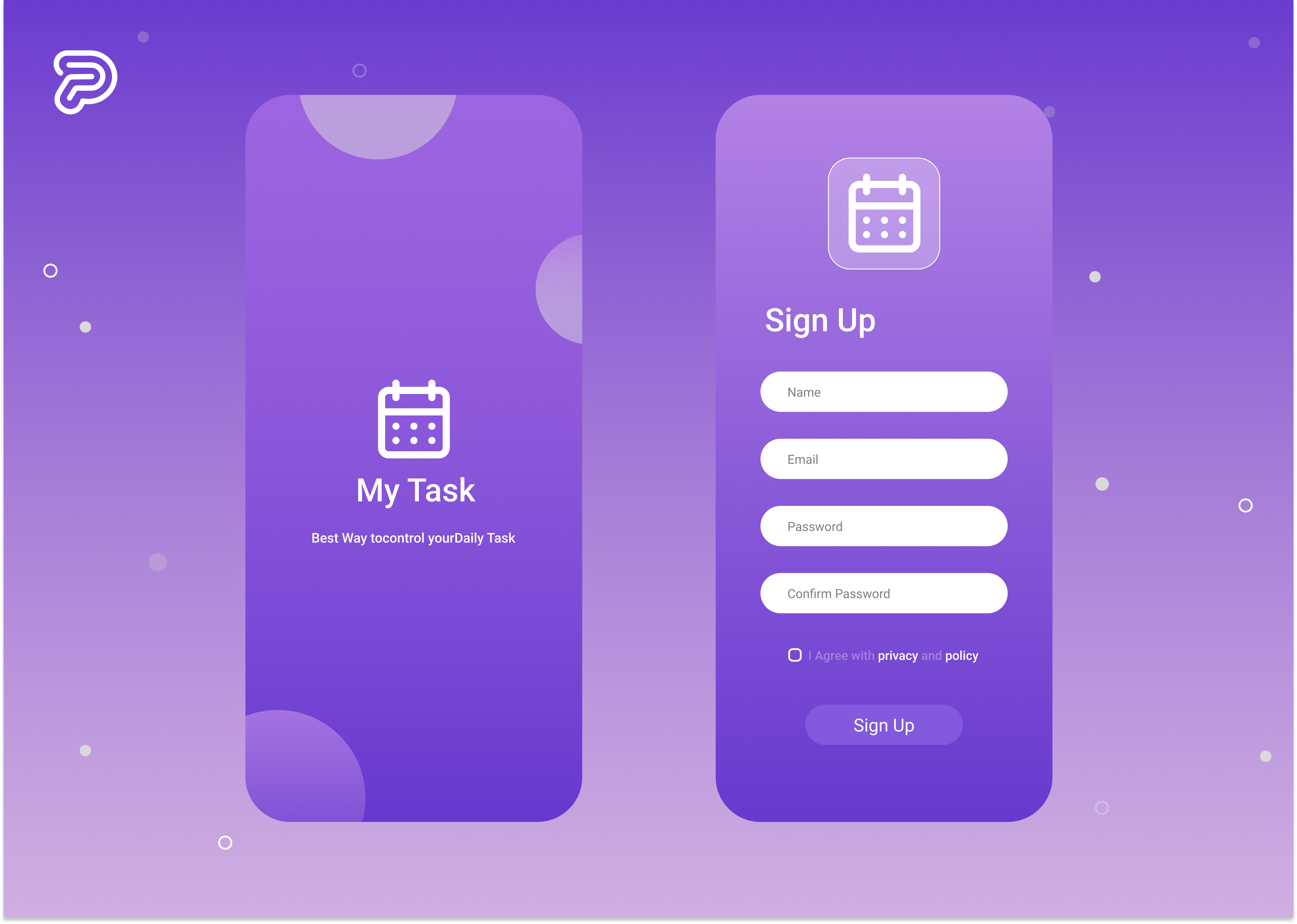 My Task Sign Up Page app design sign up ui ui design