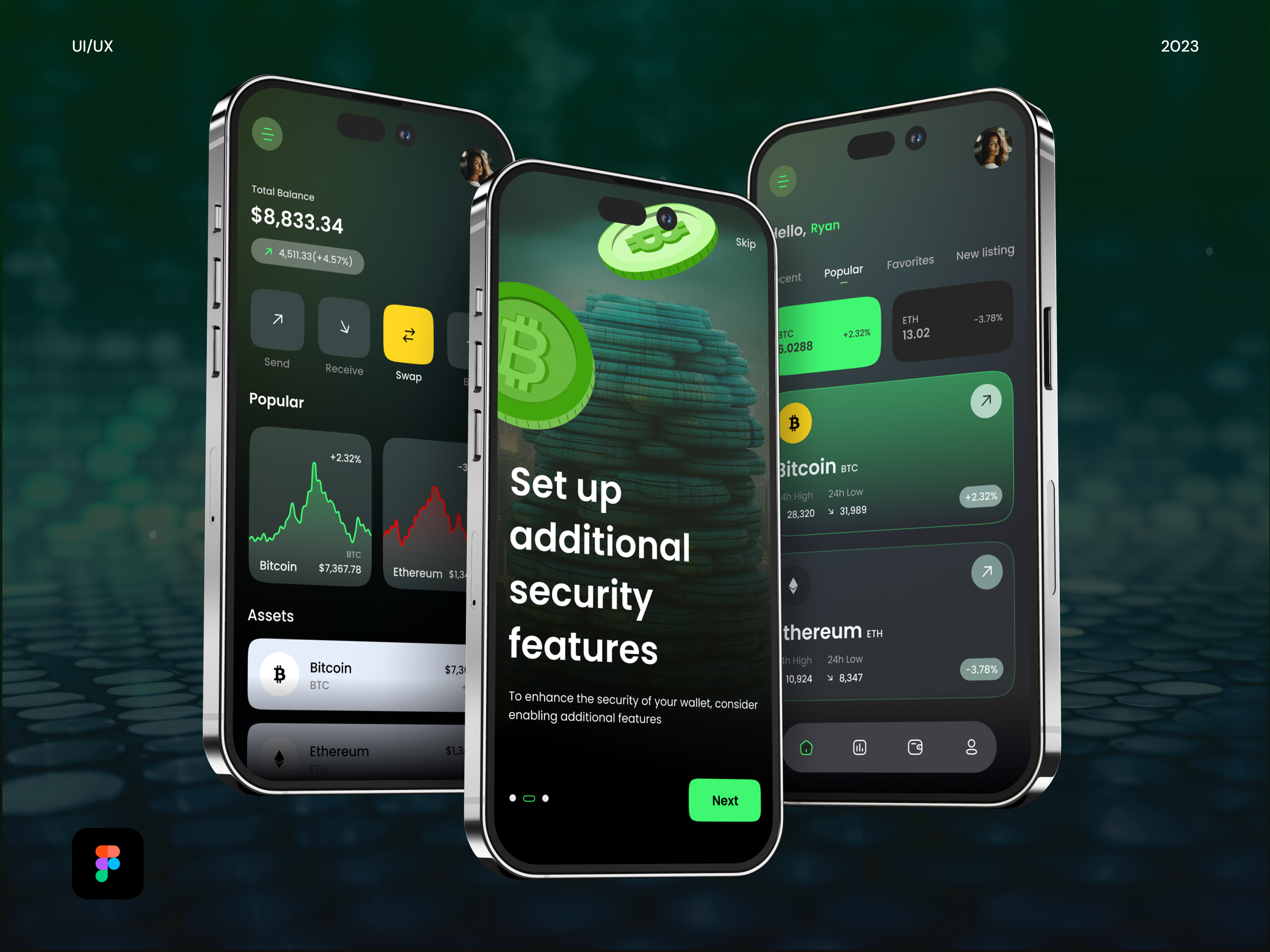 Crypto Wallet Mobile App UI Design app app design app ui app ui design crypto crypto app crypto wallet crypto wallet app design figma mobile app mobile app ui mobile app ui design nft ui ui design ux wattet
