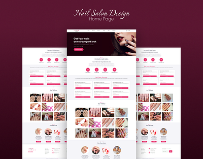 Nail Salon Home Page graphic design landing page ui