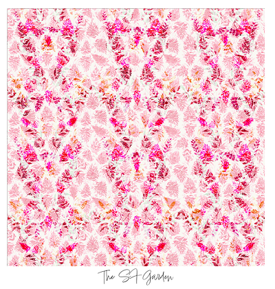 5 flowers illustration pattern design pink san francisco japanese garden