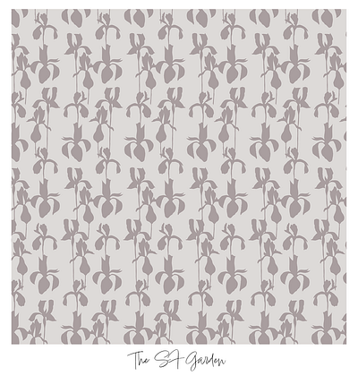 19 brown flowers illustration pattern design san francisco japanese garden taupe