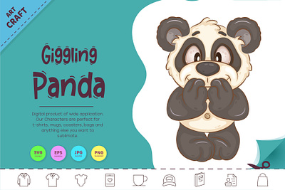 Giggling Cartoon Panda. cartoon