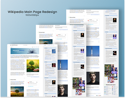 Wikipedia Maim Page Redesign figma graphic design product design ui