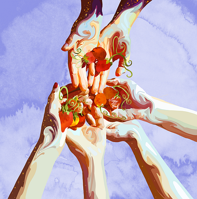 let's share strawberries botanic botanical botanical art branding by maja pučko design graphic design illustration strawberries strawberry