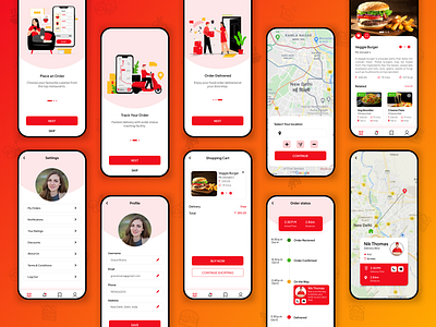 GrubHub - Food Delivery Application app app design branding clean delivery delivery app design food food app foodie health illustration interface logo minimalist mobile restaurant ui uiux design ux