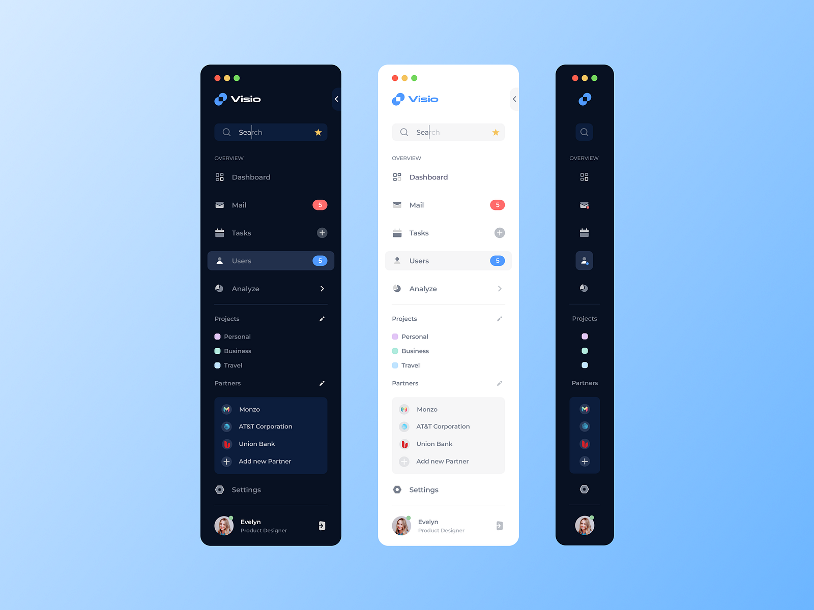 Visio-Sidebar Navigation by Lika Chigogidze on Dribbble