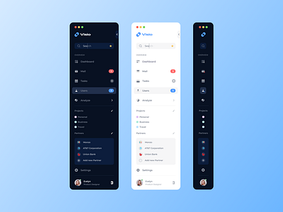 Visio-Sidebar Navigation logo navigation sidebar sidemenu ui ux
